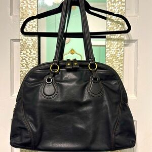 Authentic Vintage Tumi Large Leather Dome Voyager Tote Travel Bag